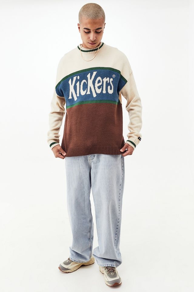 Kickers Crema & Brown Panel Sudadera de Punto #2