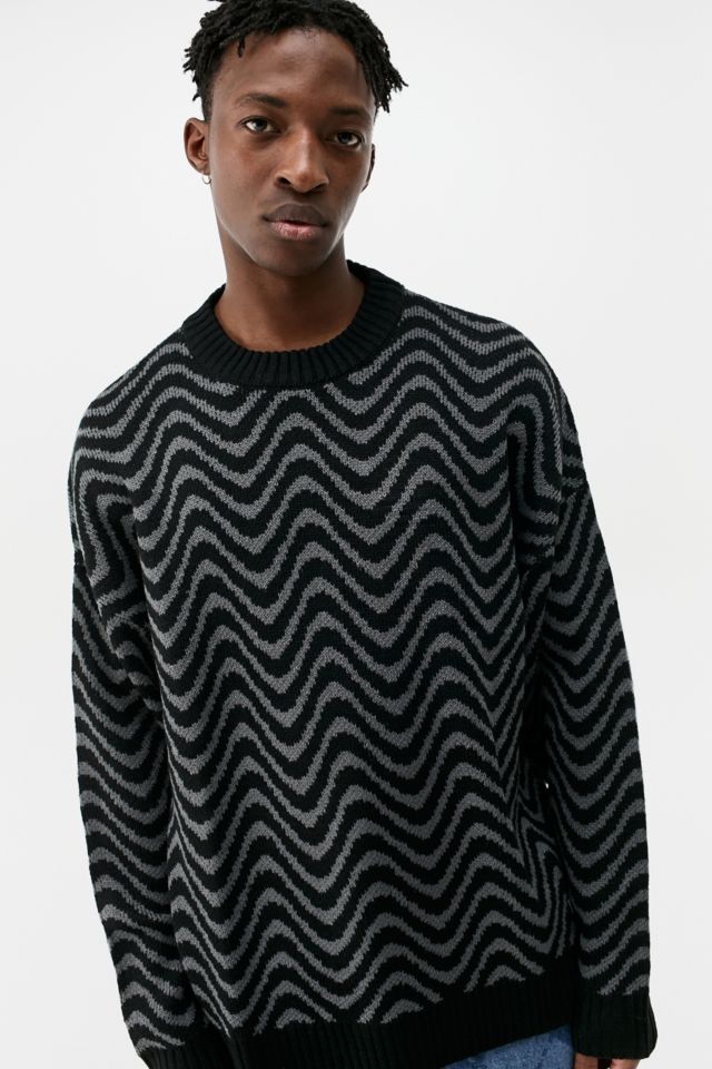 The Ragged Priest Black Wavy Knit Jumper | Urban Outfitters UK