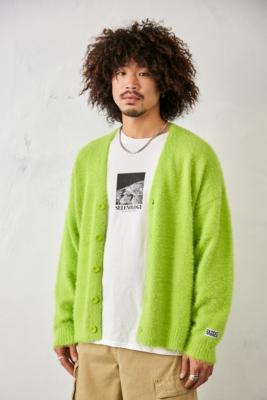 The Ragged Priest UO Exclusive Lime Green Shaggy Cardigan - Green M at Urban Outfitters