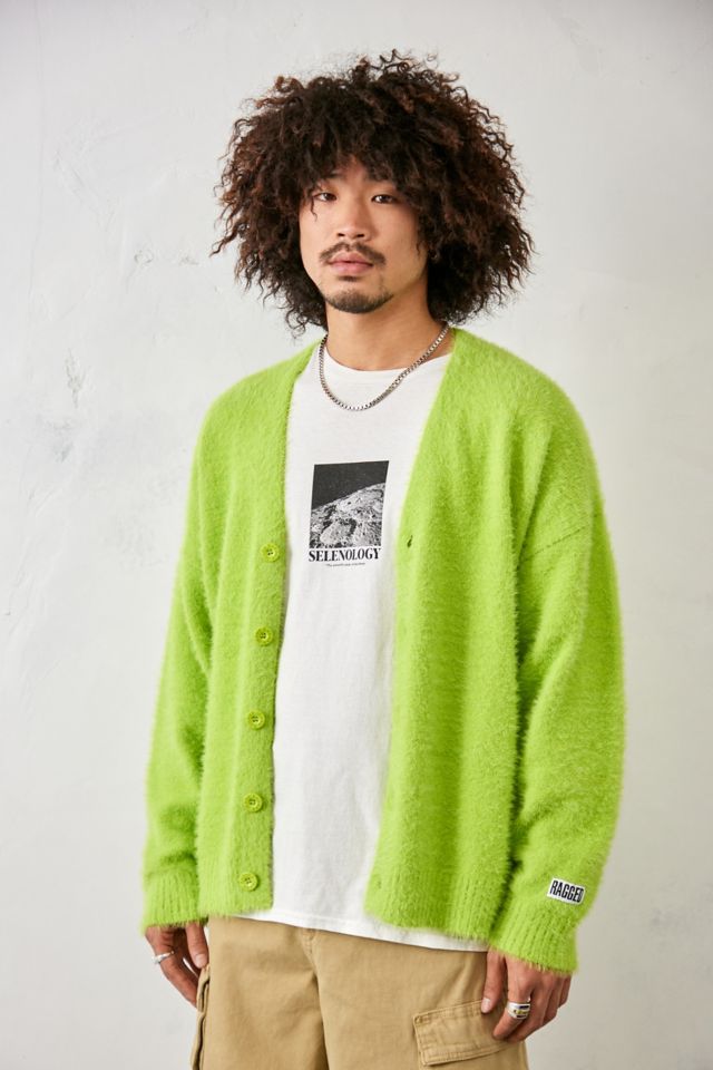 Green shop shaggy cardigan