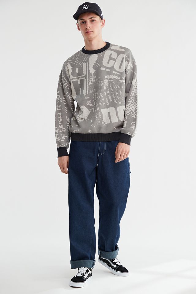 UO Schwarz & Weiß Grafisches Sweatshirt #1