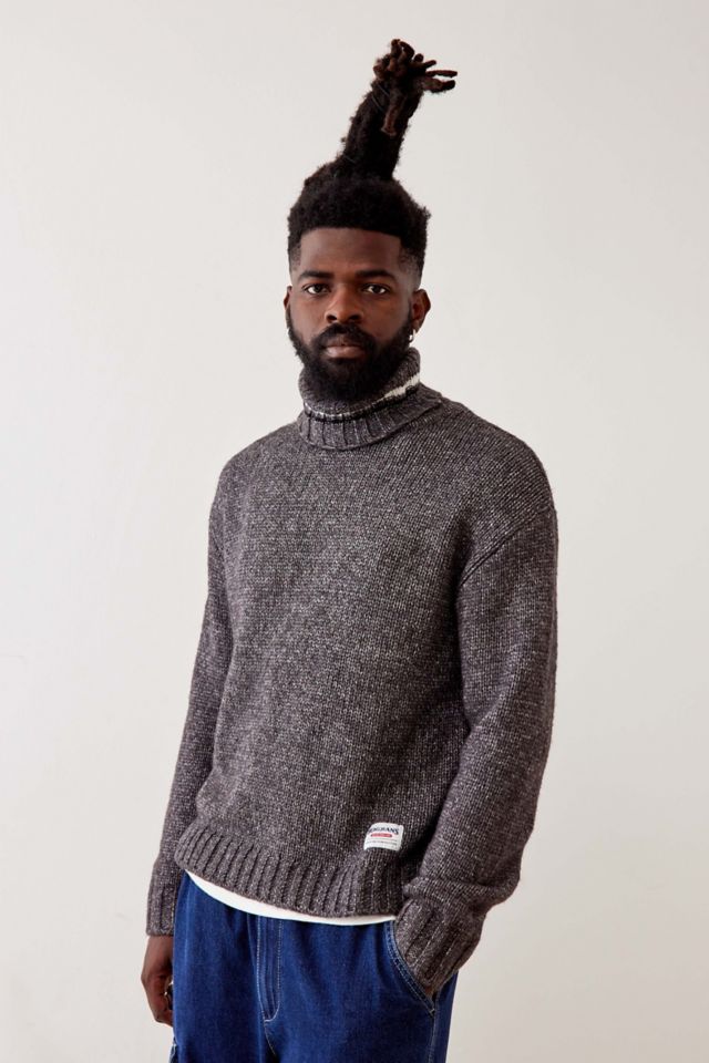 Grey chunky roll outlet neck jumper