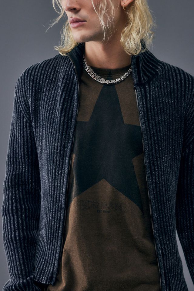 Jaded London UO Exclusivo Black Lucid Knit Track Top #3
