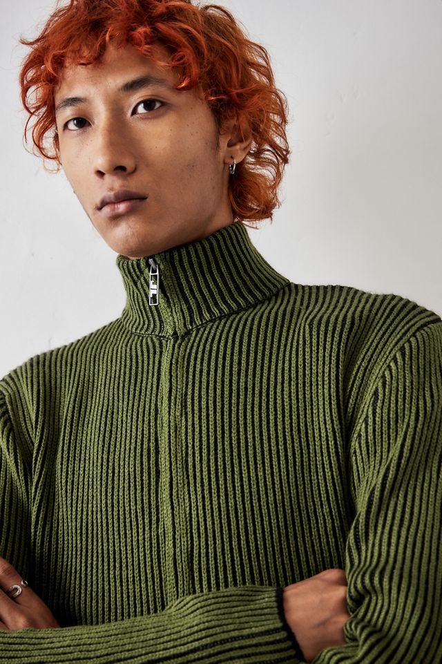 Jaded London Khaki Shadow Lucid Knit Track Top | Urban