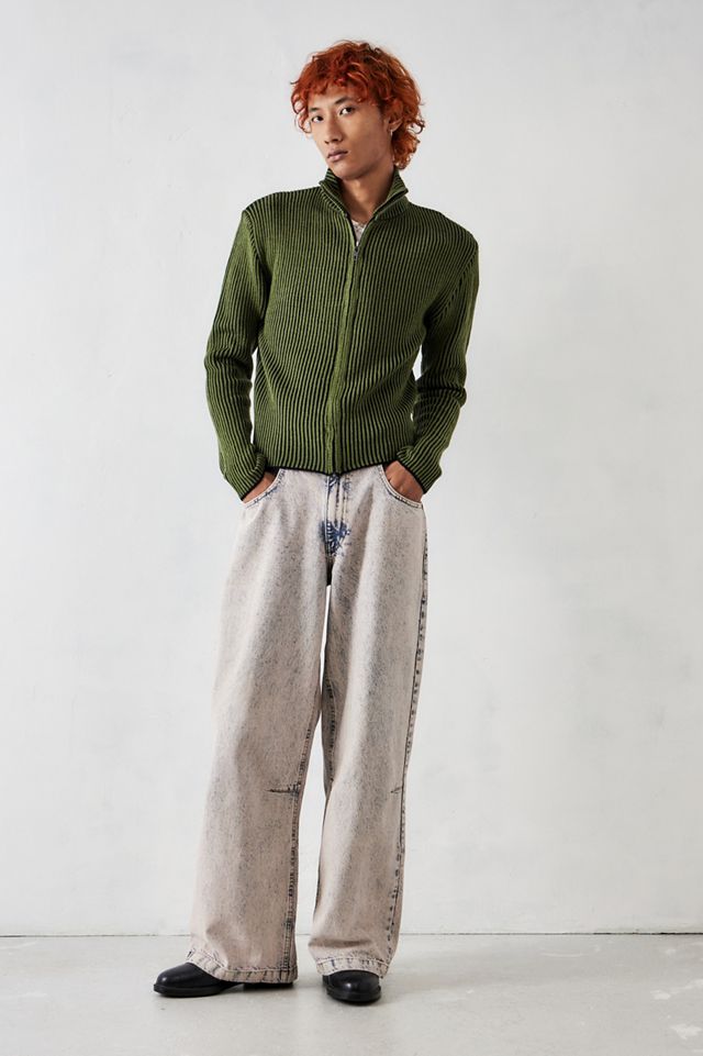 Jaded London Khaki Shadow Lucid Knit Track Top | Urban