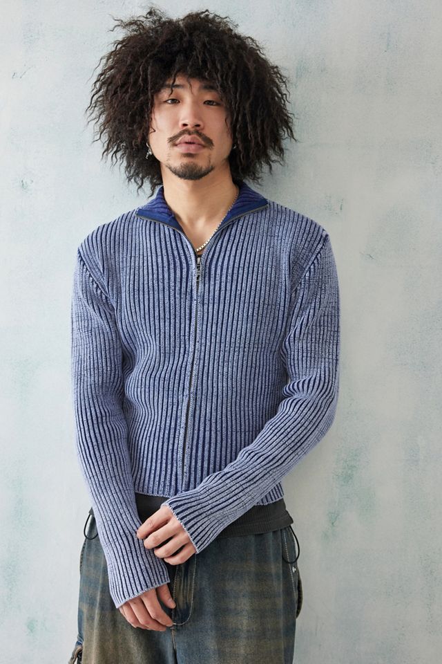 Jaded London Blue Lucid Knit Track Top