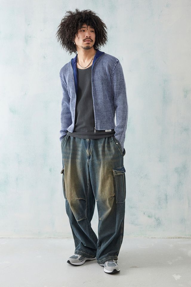 Jaded London Blue Lucid Knit Track Top | Urban Outfitters UK