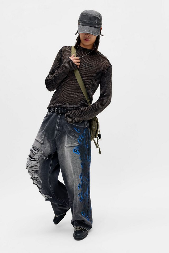 Jaded London Acid Wash Stray Knit Top #2