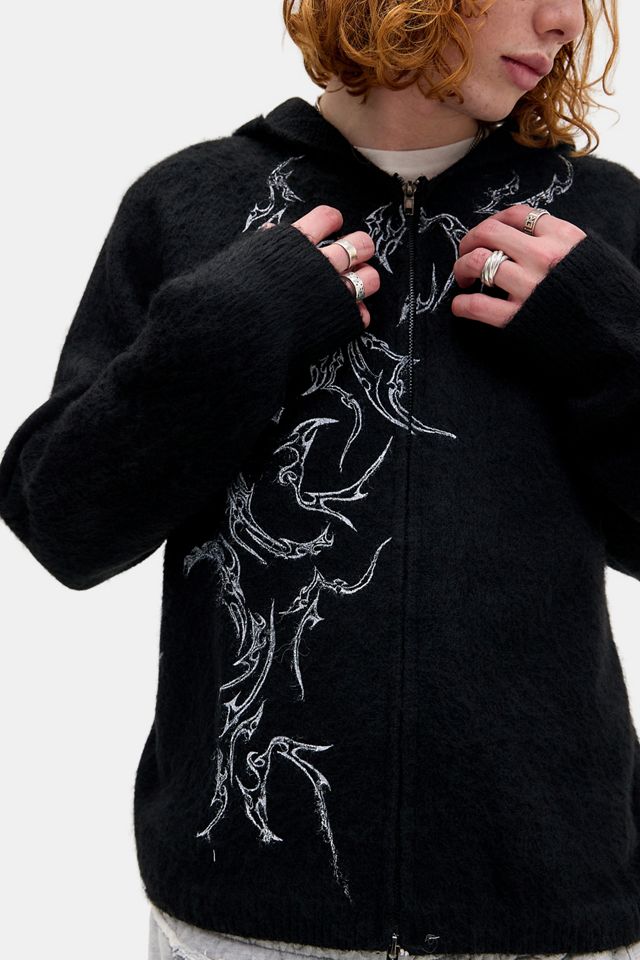 Jaded London Scratch Mohair Zip-Up Hoodie #1