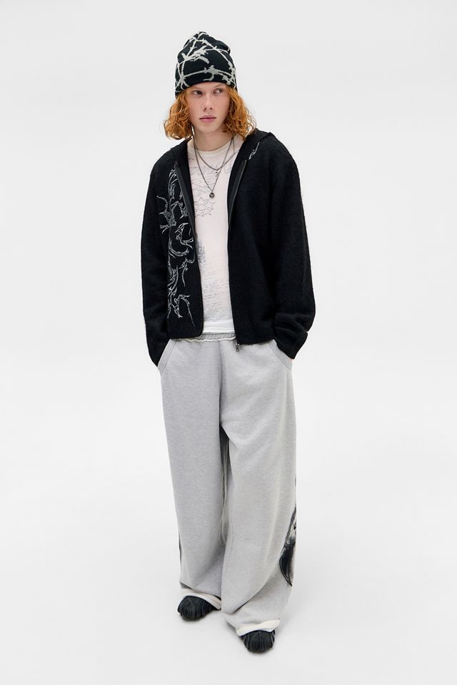 Jaded London Scratch Mohair Zip-Up Hoodie #2