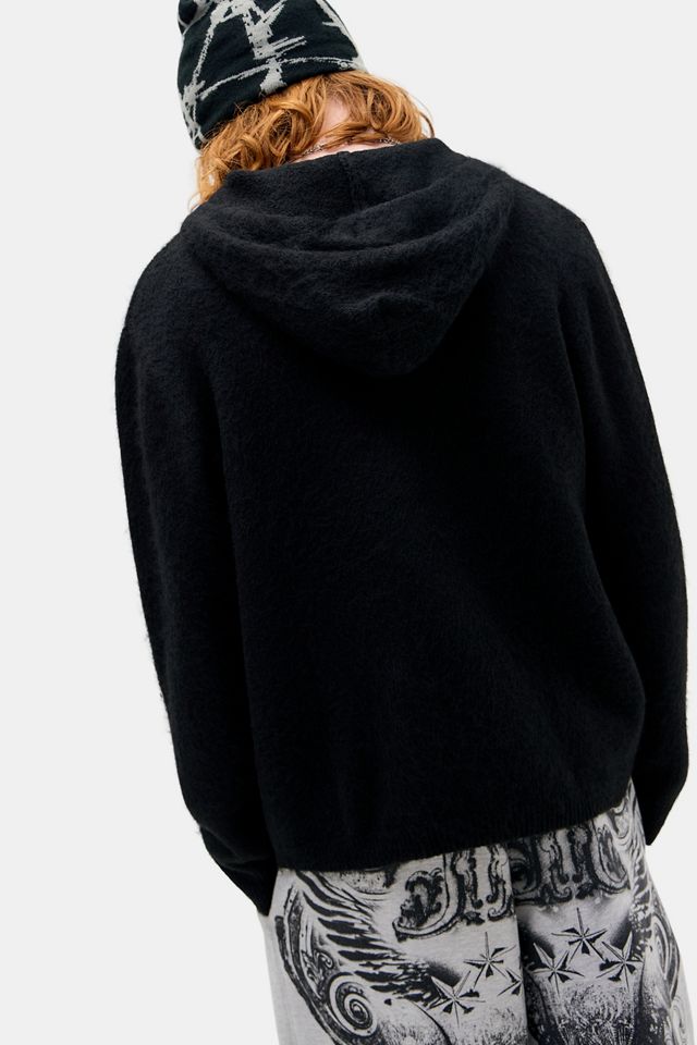 Jaded London Scratch Mohair Zip-Up Hoodie | Urban Outfitters UK