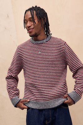 BDG Navy & Red Micro Stripe Jumper