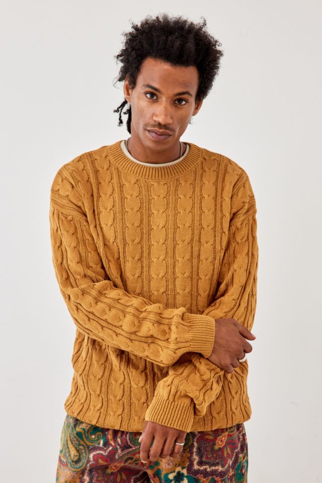 BDG Mustard Cable Knit Jumper | Urban Outfitters UK