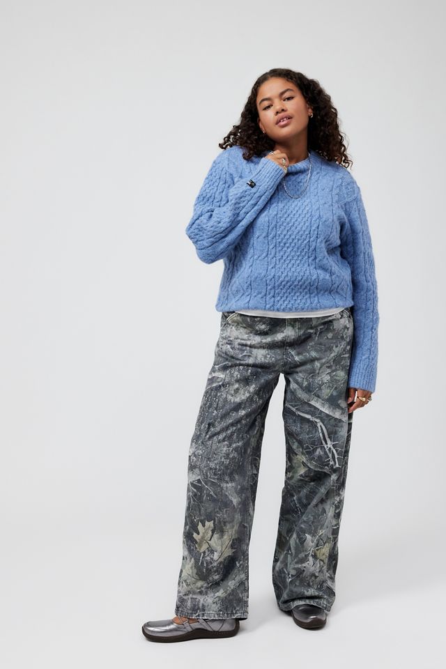 Pull en maille torsadée bleu moelleux BDG #5
