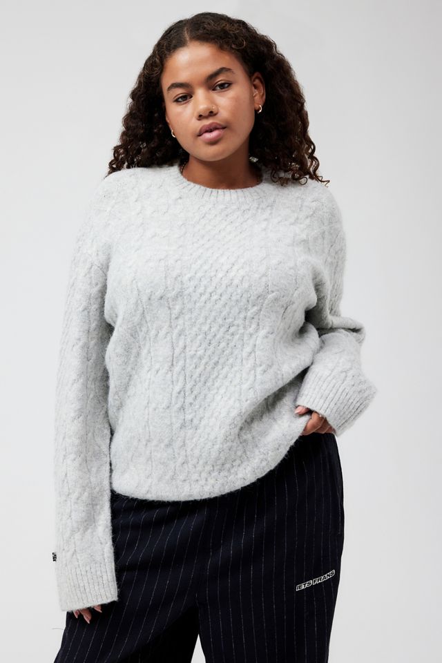 Pull en maille torsadée gris duveteux BDG #4