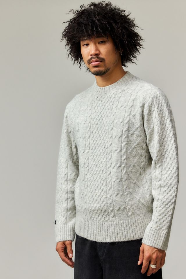 Pull en maille torsadée gris duveteux BDG #1