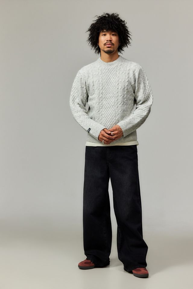 Pull en maille torsadée gris duveteux BDG #2