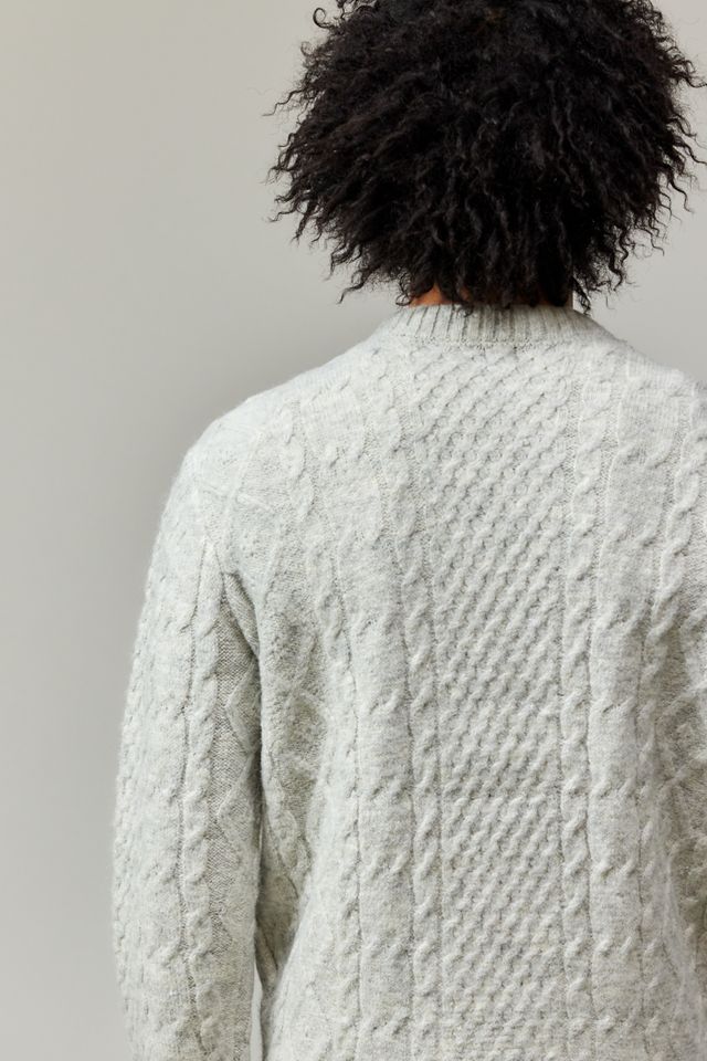 Pull en maille torsadée gris duveteux BDG #6