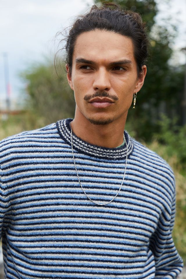 Maglione Lavorato a Maglia a Righe Blu e Blu Navy BDG #3
