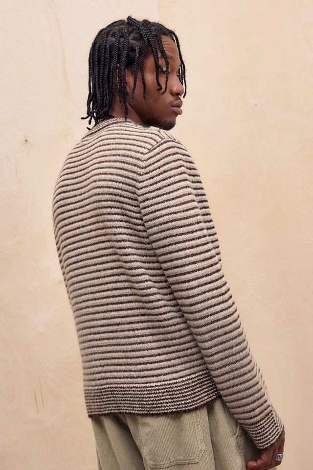 BDG Pull rayé marron et écru micro #4