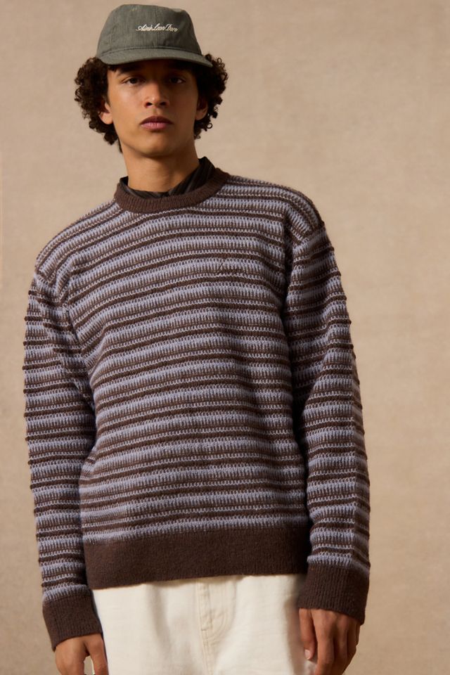 Loom Braun & Flieder Streifen Pullover #1