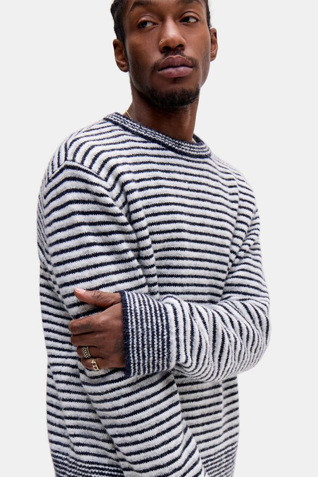 BDG White & Grey Micro Stripe Knit Jumper #2