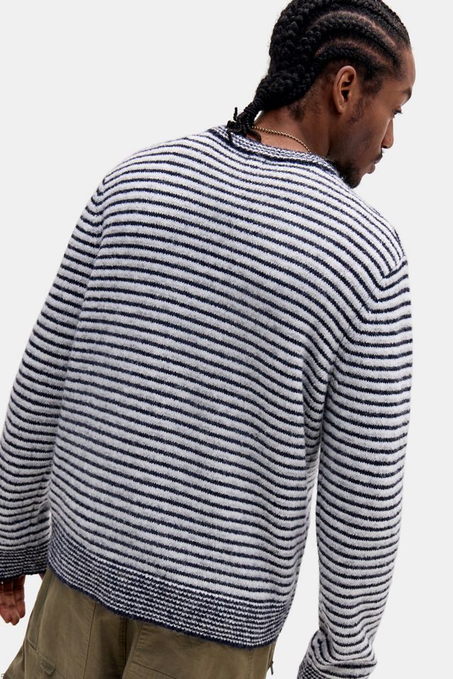 BDG White & Grey Micro Stripe Knit Jumper #3