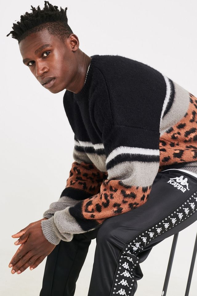 UO - Pull en maille à larges rayures motif léopard #4