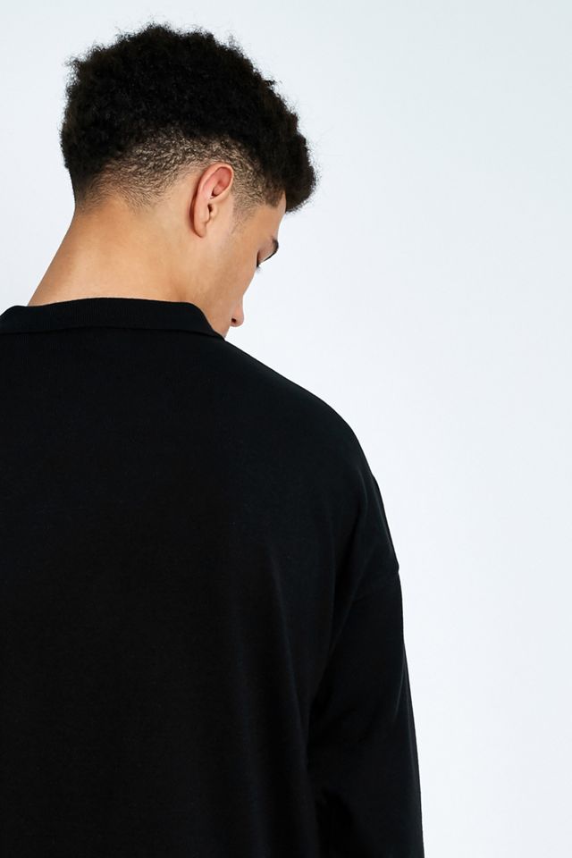 Loom Vertical Stripe Long-Sleeve Polo Shirt #3