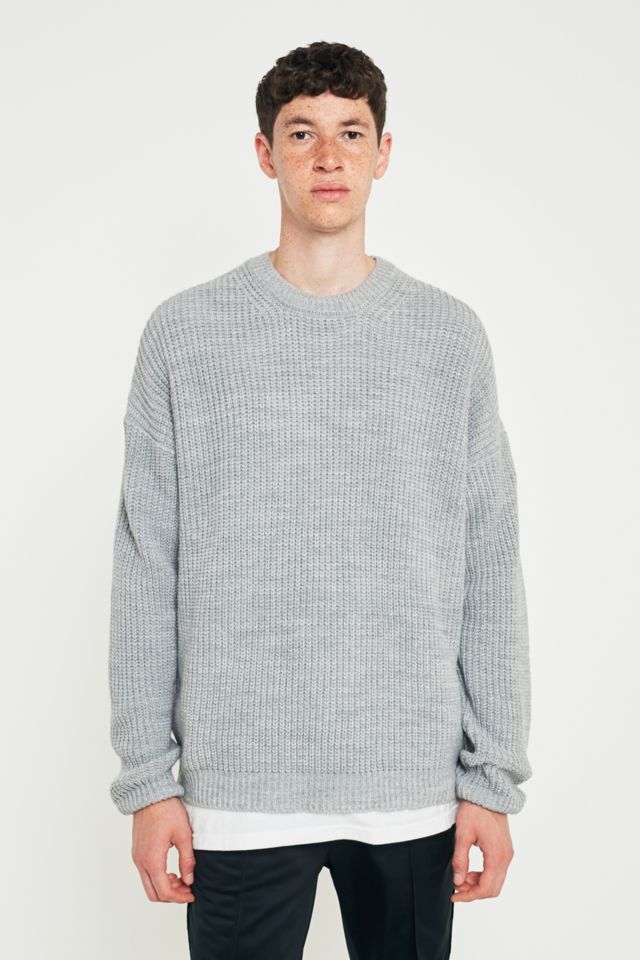 Loom Grey Drop Shoulder Fisherman Jumper | Urban Outfitters UK