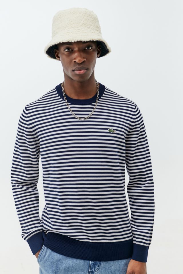 Lacoste Marine Stripe Knit Sweatshirt Urban Outfitters UK