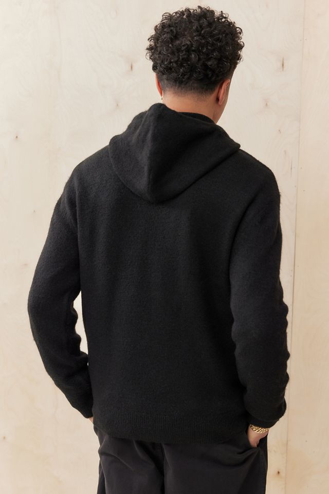 Loom Schwarz Gestrickter Kapuzenpullover #3
