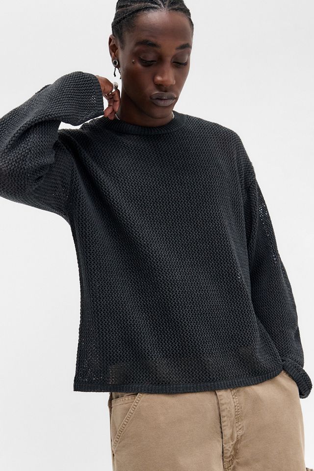 BDG Black Mesh Long Sleeve Top #3