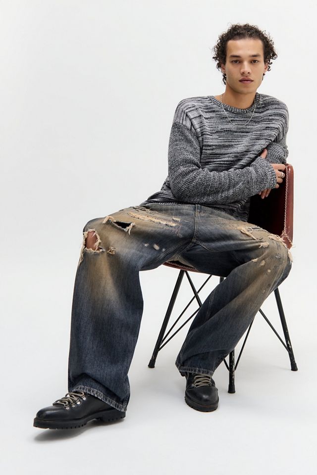 Archivis Mixed Knit Crew Neck Jumper #2