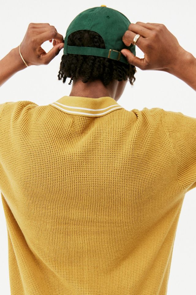 Standard Cloth Mustard Waffle Knit Polo Shirt #4