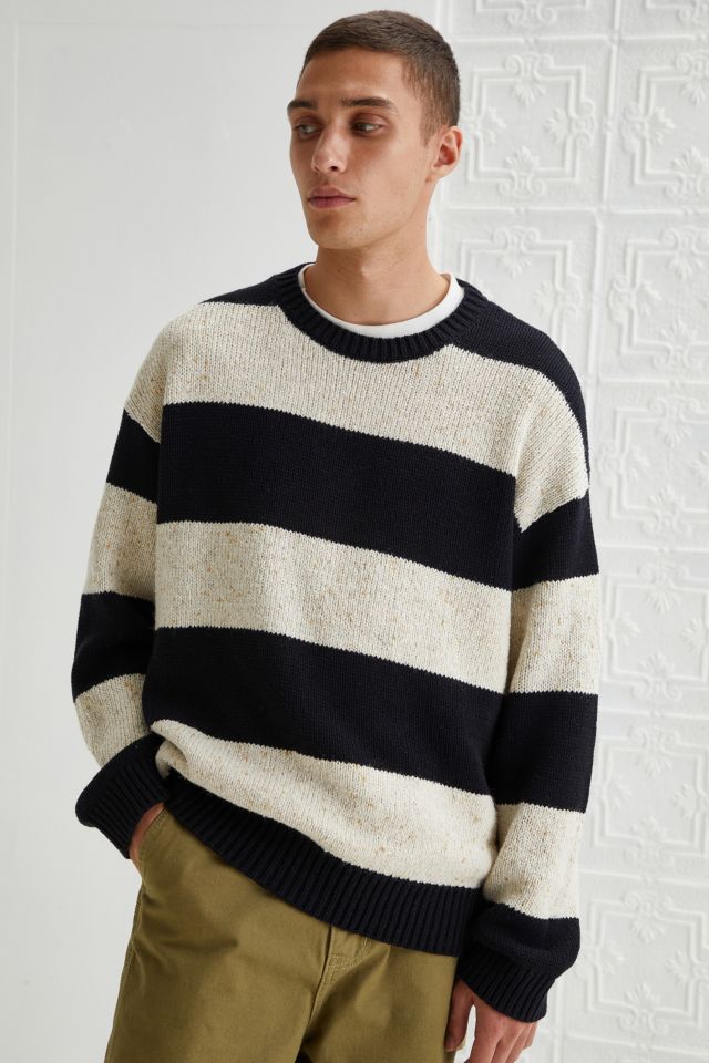 Black and white striped pullover best sale