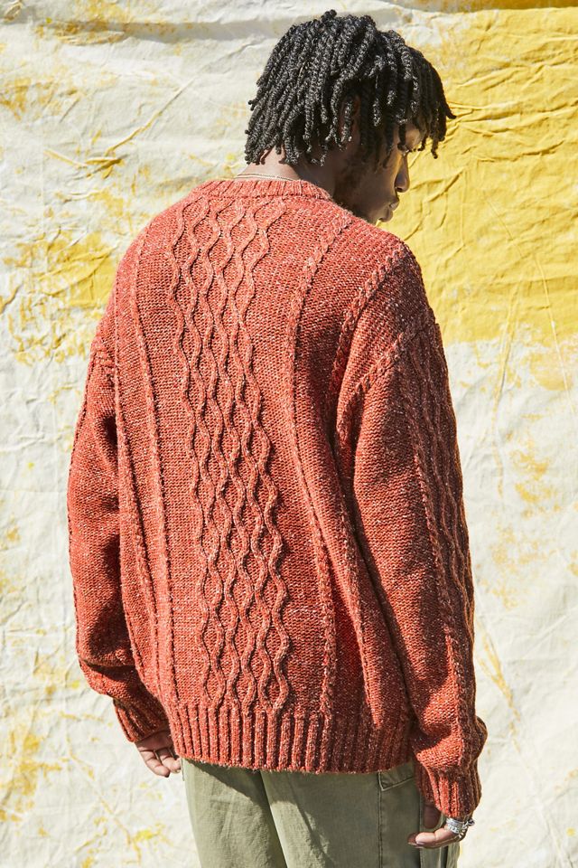 BDG Rost Schwerer Zopfstrick Pullover #2