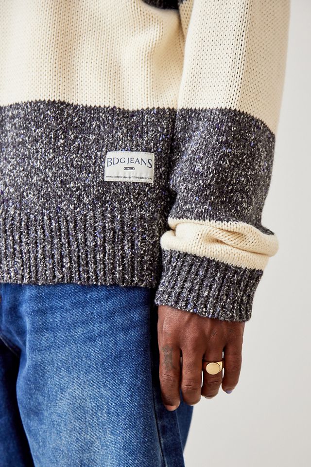 BDG Grey & Cream Bar Stripe Knit Jumper #3