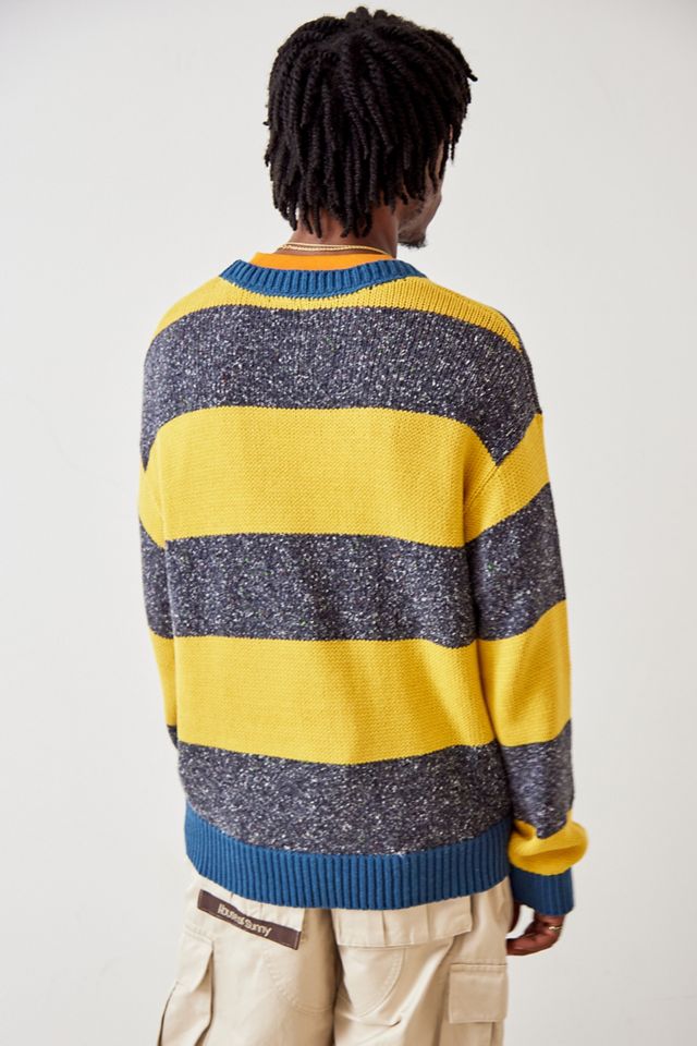 BDG − Strickpullover mit Querstreifen in Grau und Gelb #3