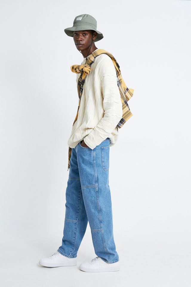 UO Cream Textured Stitched Girocollo Jumper #1