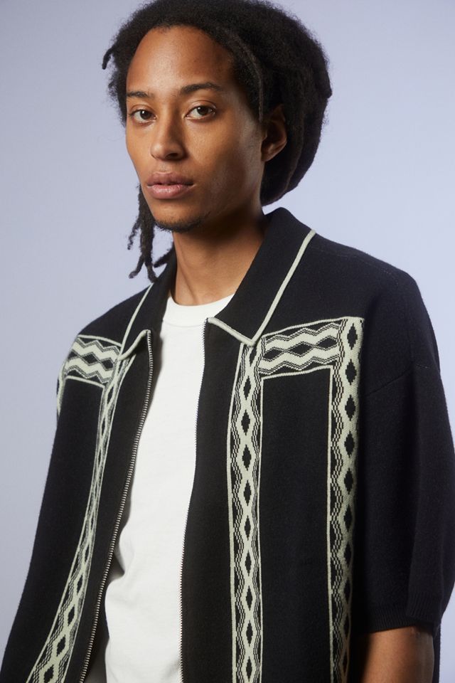 Polo con Zip UO Nero Jacquard #2