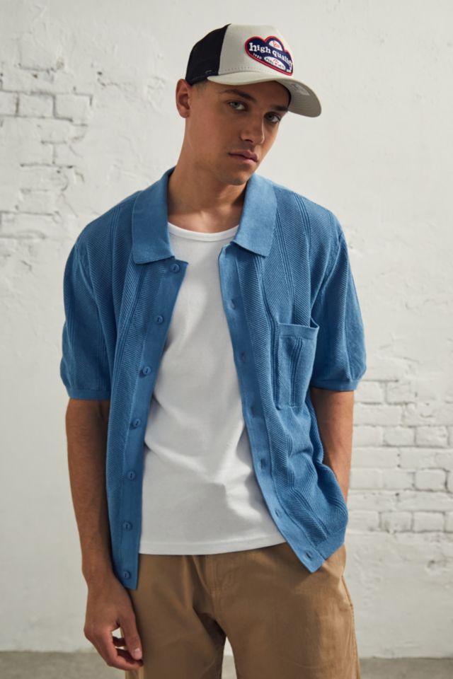 BDG Blue Knit Shirt | Urban Outfitters UK