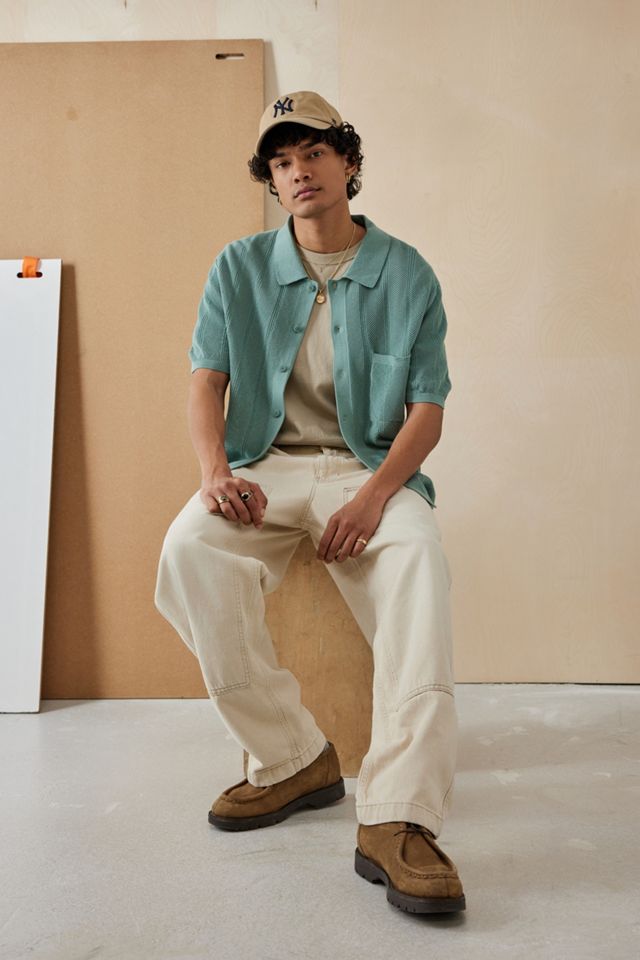 Camicia Lavorata a Maglia BDG Verde Acqua Manica Corta #5