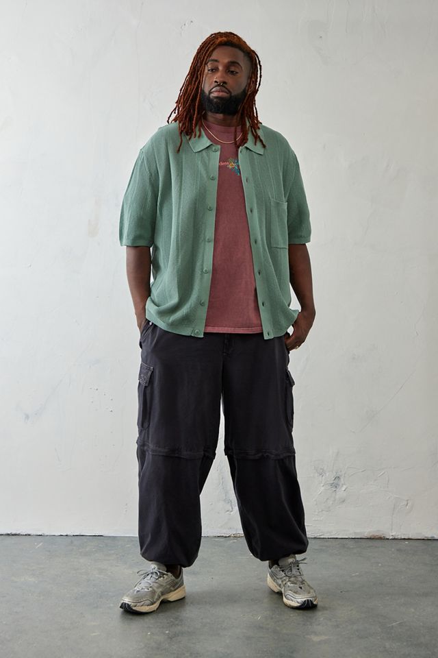 Camicia Lavorata a Maglia BDG Verde Acqua Manica Corta #2