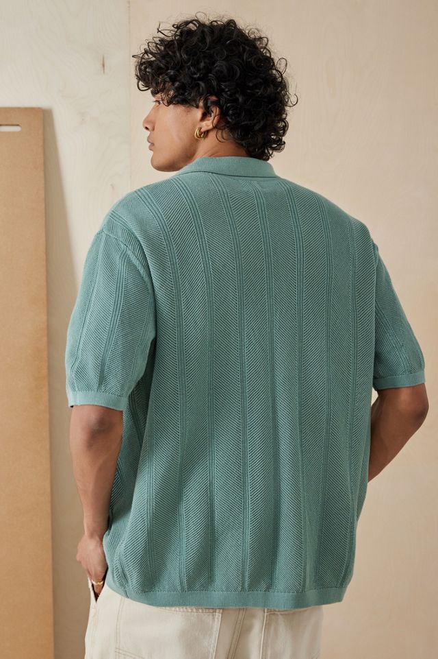 Camicia Lavorata a Maglia BDG Verde Acqua Manica Corta #7