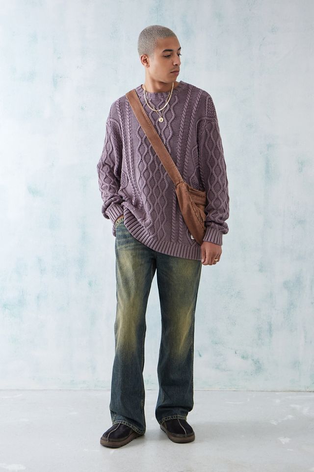 Pull en maille torsadée lilas délavé BDG #2