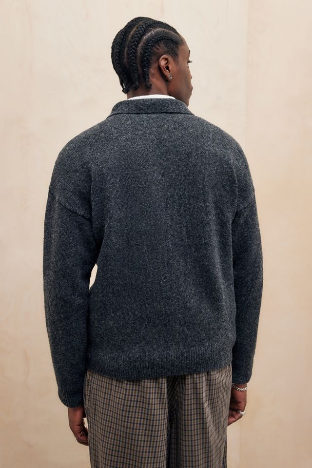 Loom Black Knitted Polo Jumper #3