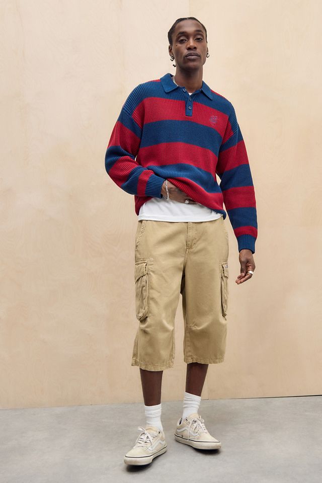 BDG Rot & Blau Gestreiftes Strick-Rugby-Shirt #2