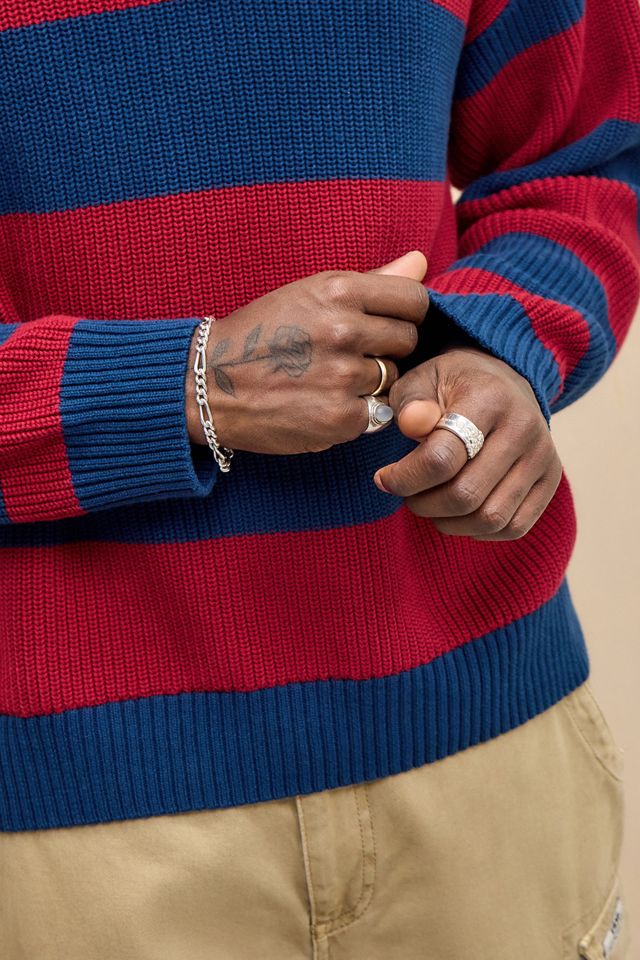 BDG Rot & Blau Gestreiftes Strick-Rugby-Shirt #3