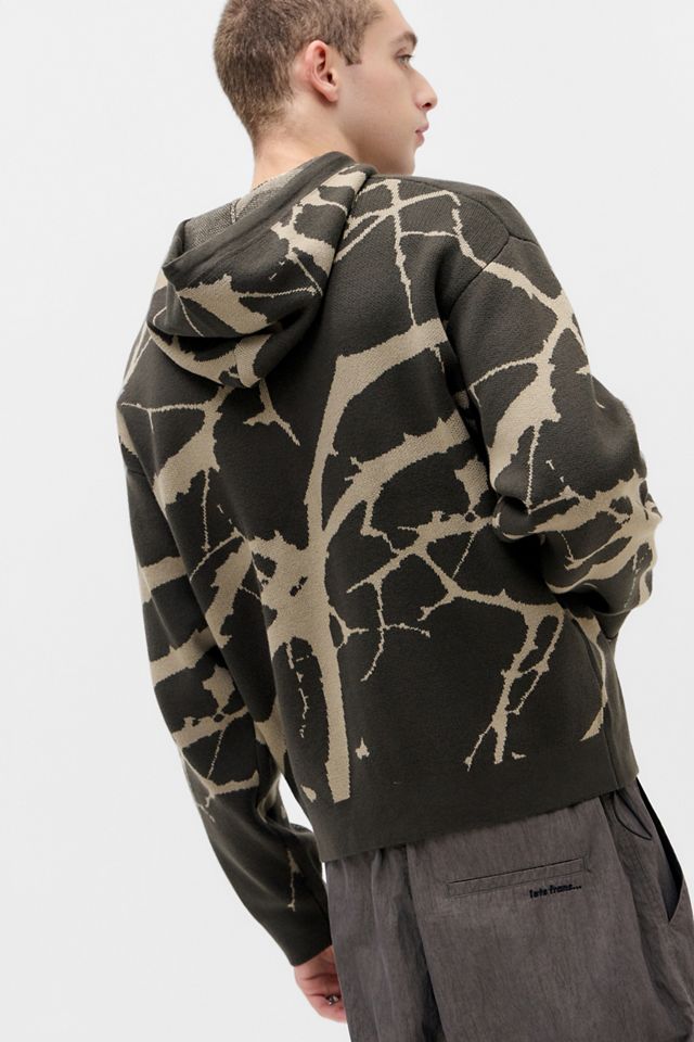 UO Brown Thorn Zip-Through Knit Hoodie #3